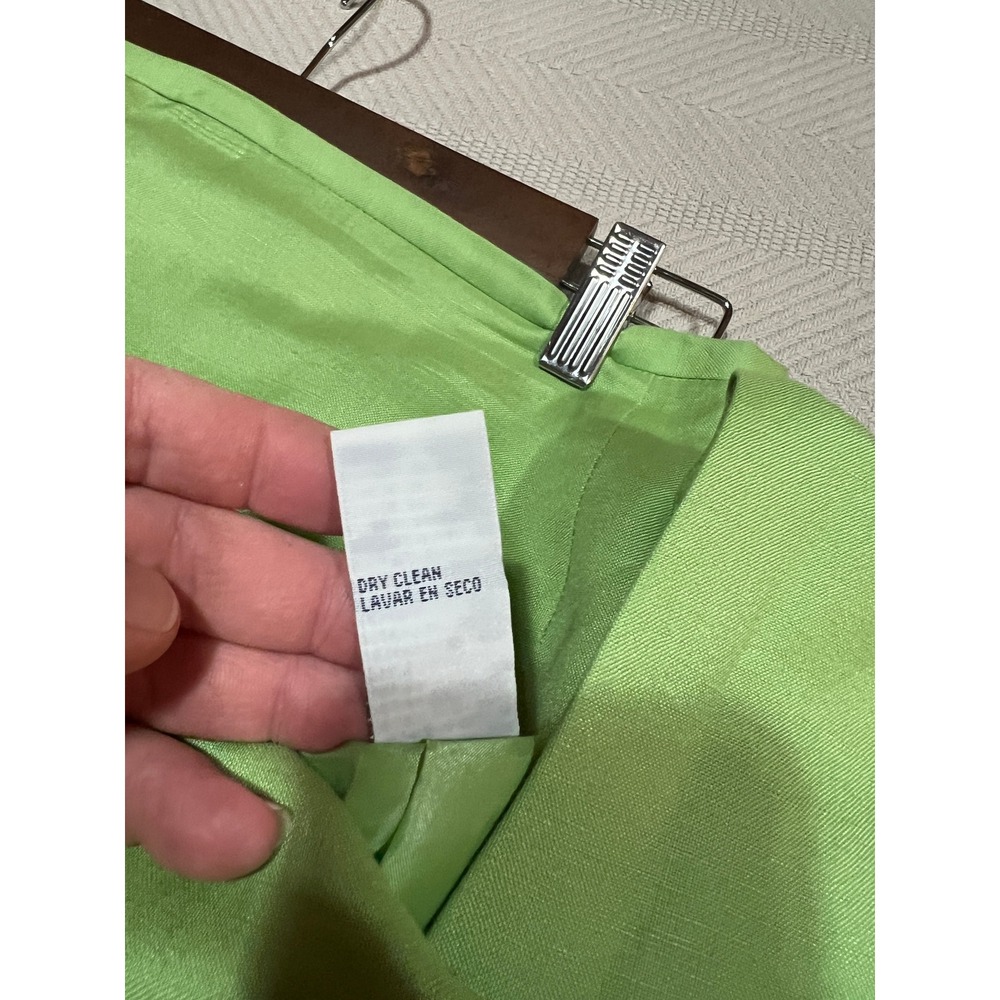Jessica Howard Green Linen 2 Piece Dress Long Skirt Embroidered Top Women's 14 - Picture 7 of 7
